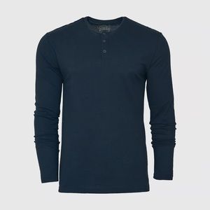Long Sleeve Waffle Henley